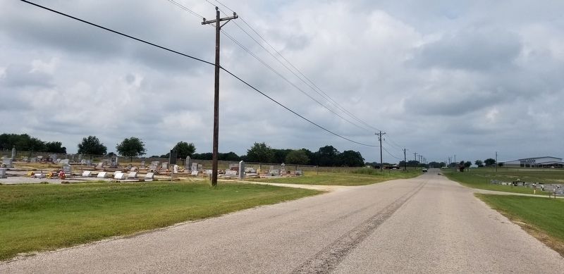 The view of the SPJST Shiner Cemetery Marker from the street image. Click for full size.
