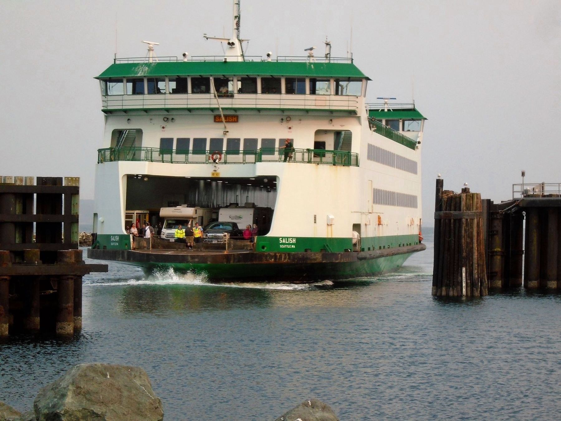 M.V. <i>Salish</i> Arriving at Coupeville Ferry Terminal image. Click for full size.