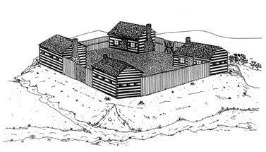 Sketch of Kenney Fort (based on written accounts) image. Click for full size.