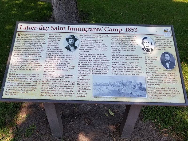 Latter-day Saint Immigrants' Camp, 1853 Marker image. Click for full size.