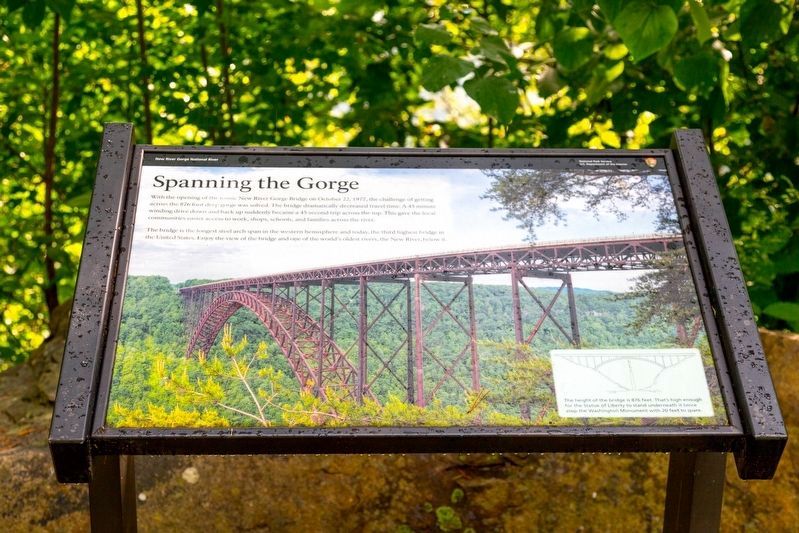 Spanning the Gorge Marker. Click for full size. Spanning the Gorge Marker image. Click for full size.