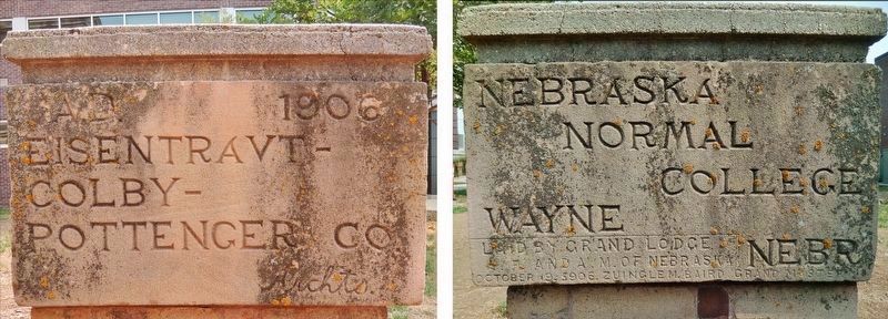 Nebraska Normal College 1906 Cornerstone (detail). Click for full size. Nebraska Normal College 1906 Cornerstone (detail) image. Click for full size.