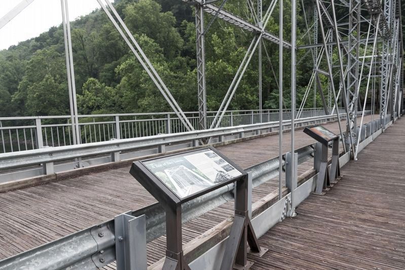 Two markers on the Fayette Station Bridge image. Click for full size.