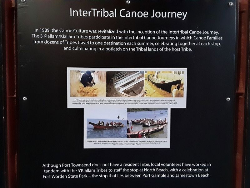 InterTribal Canoe Journey Marker. Click for full size. InterTribal Canoe Journey Marker image. Click for full size.