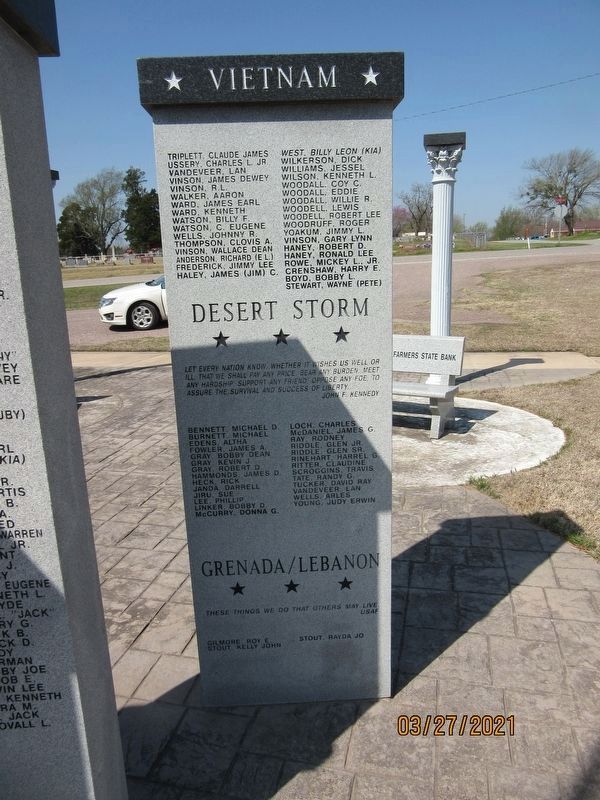 Allen War Veterans Memorial - Vietnam, Desert Storm and Grenada/Lebanon image. Click for full size.