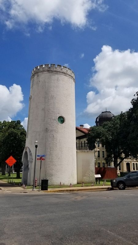 The Columbus Waterworks tower and the courthouse in the background. Click for full size. The Columbus Waterworks tower and the courthouse in the background image. Click for full size.