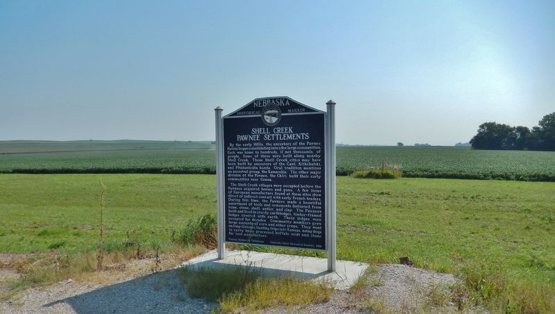 Shell Creek Pawnee Settlements Marker image. Click for full size.