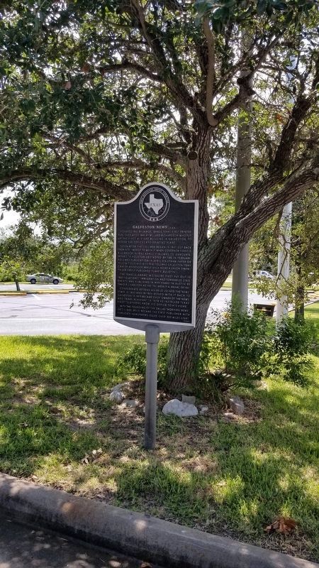The Galveston "News", C.S.A. Marker in the parking lot image. Click for full size.