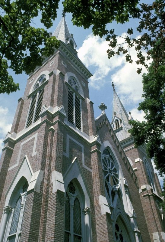 Original Madison Street Methodist Church steeples image. Click for full size.