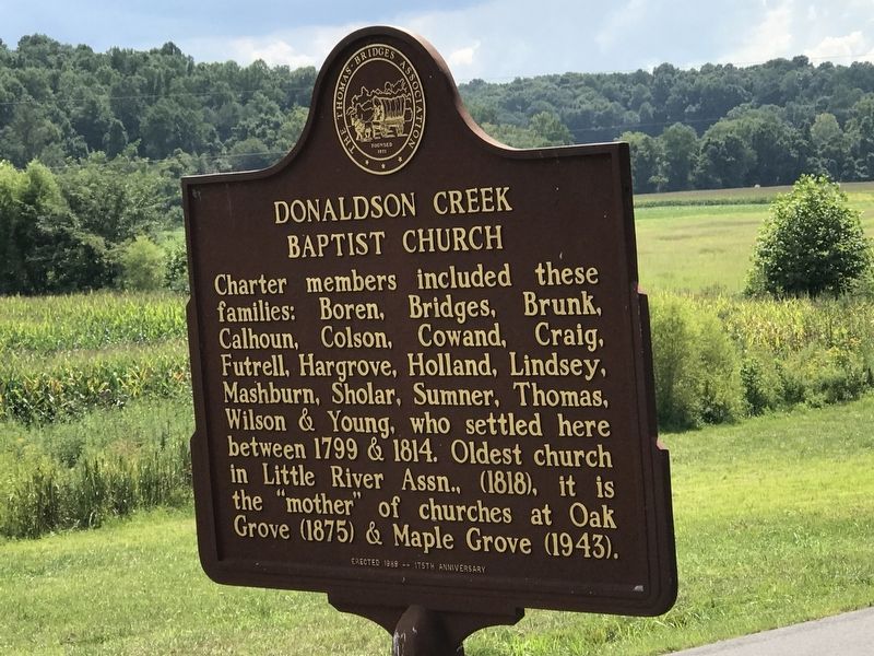 Donaldson Creek Baptist Church Marker (side B) image. Click for full size.