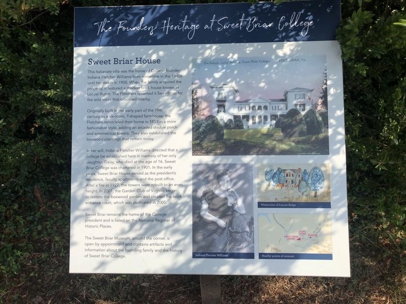 Sweet Briar House Marker image. Click for full size.