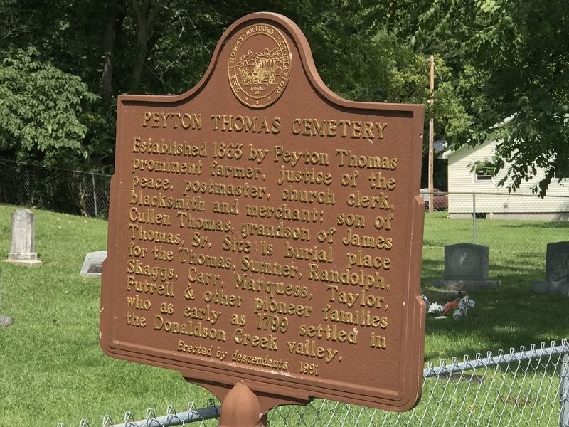Peyton Thomas Cemetery Marker (side A) image. Click for full size.
