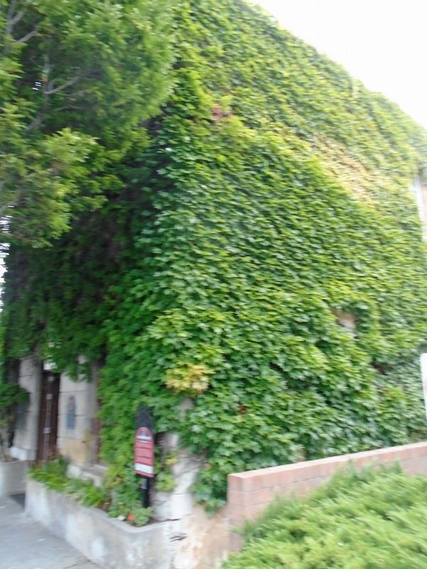The Leader Building (ivy-covered) and Marker image. Click for full size.