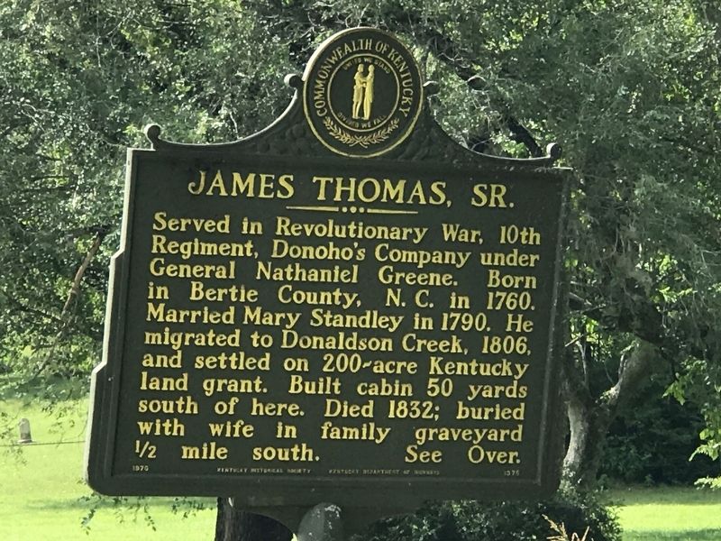 James Thomas, Sr. Marker (side A) image. Click for full size.