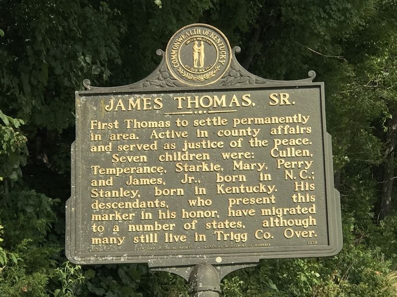 James Thomas, Sr. Marker (side B) image. Click for full size.