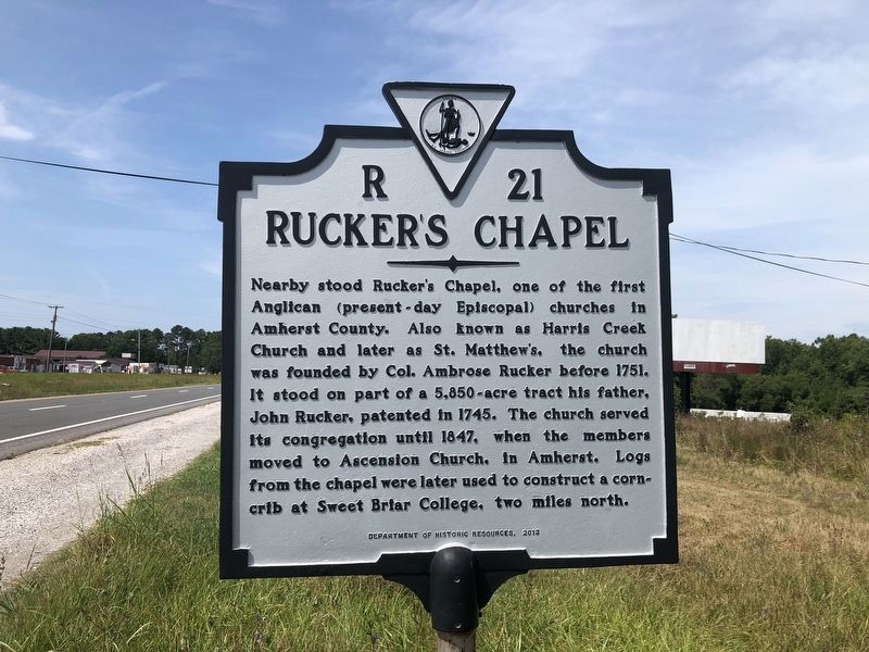 Rucker's Chapel Marker. Click for full size. Rucker's Chapel Marker image. Click for full size.