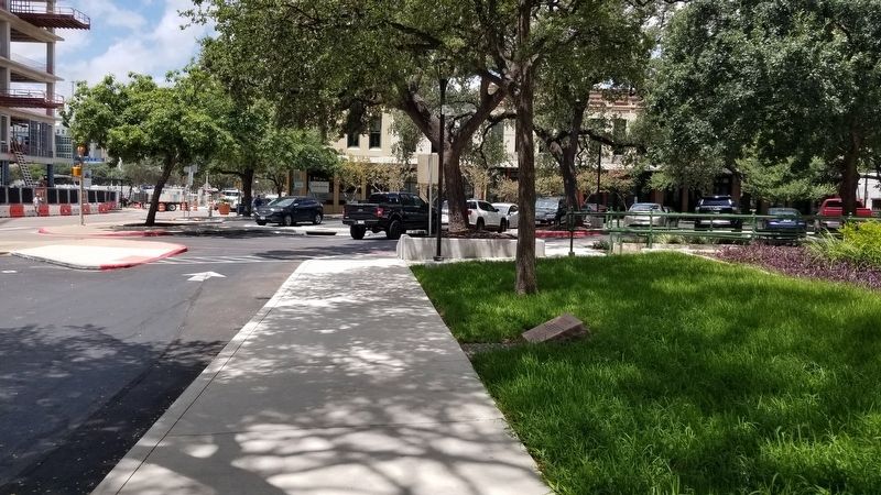The view of the Flood of the Century Marker from the sidewalk. Click for full size. The view of the Flood of the Century Marker from the sidewalk image. Click for full size.