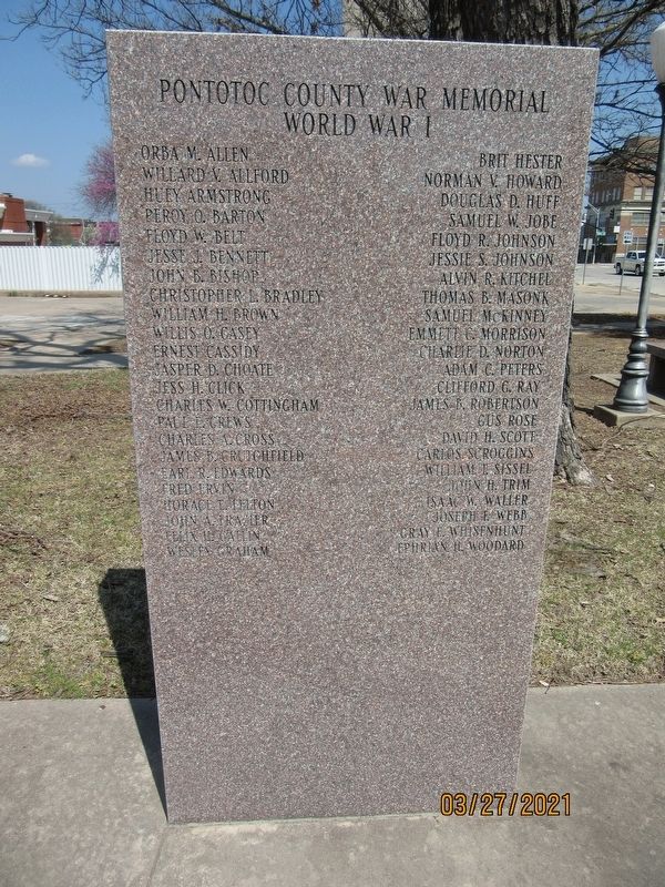Pontotoc County War Memorial image. Click for full size.