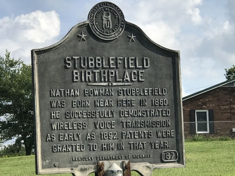 Stubblefield Birthplace Marker image. Click for full size.