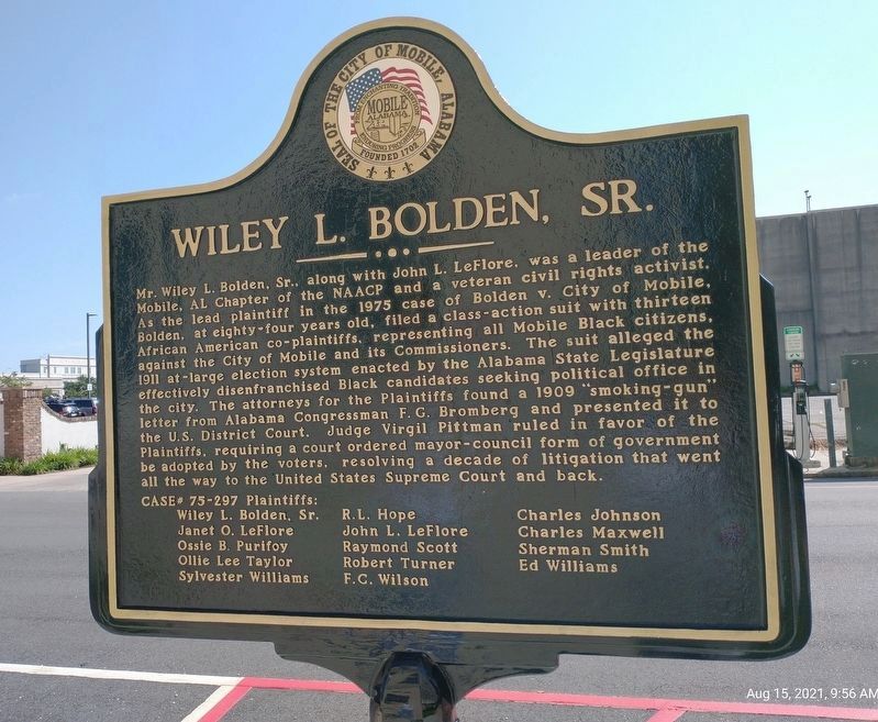 Wiley L. Bolden, Sr. Marker image. Click for full size.