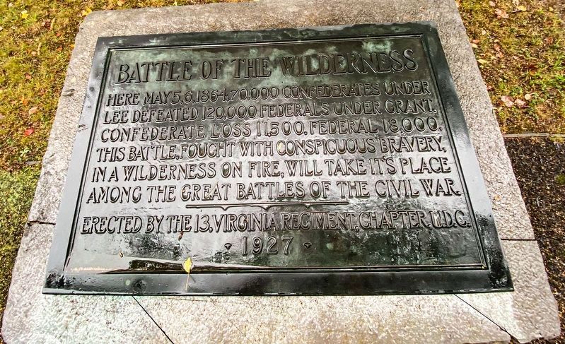 Battle of the Wilderness Marker image. Click for full size.
