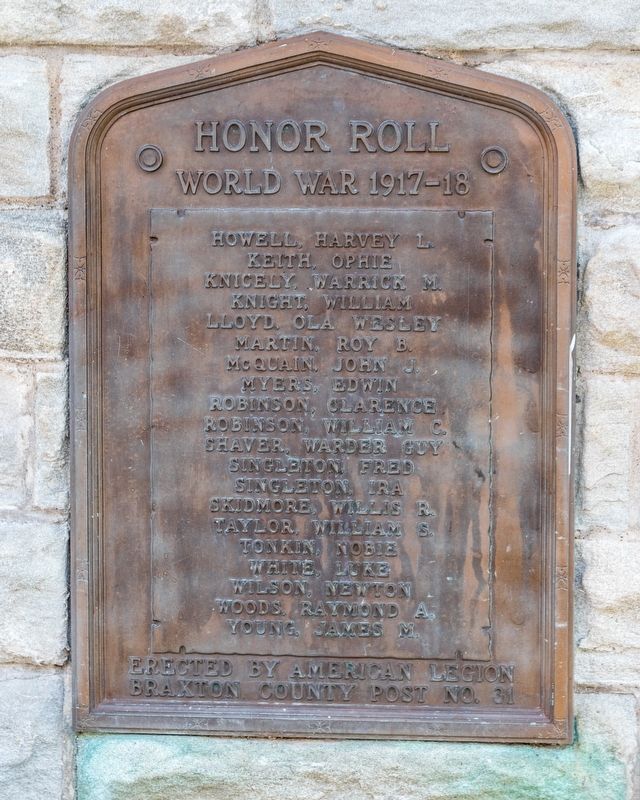 World War 1917�18 Memorial, right tablet image. Click for full size.