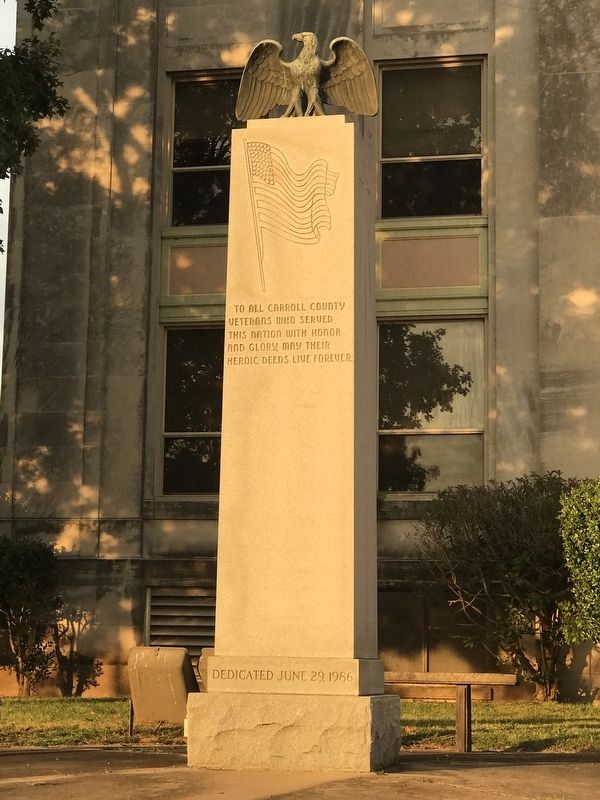 Carroll County Veterans Monument. Click for full size. Carroll County Veterans Monument image. Click for full size.
