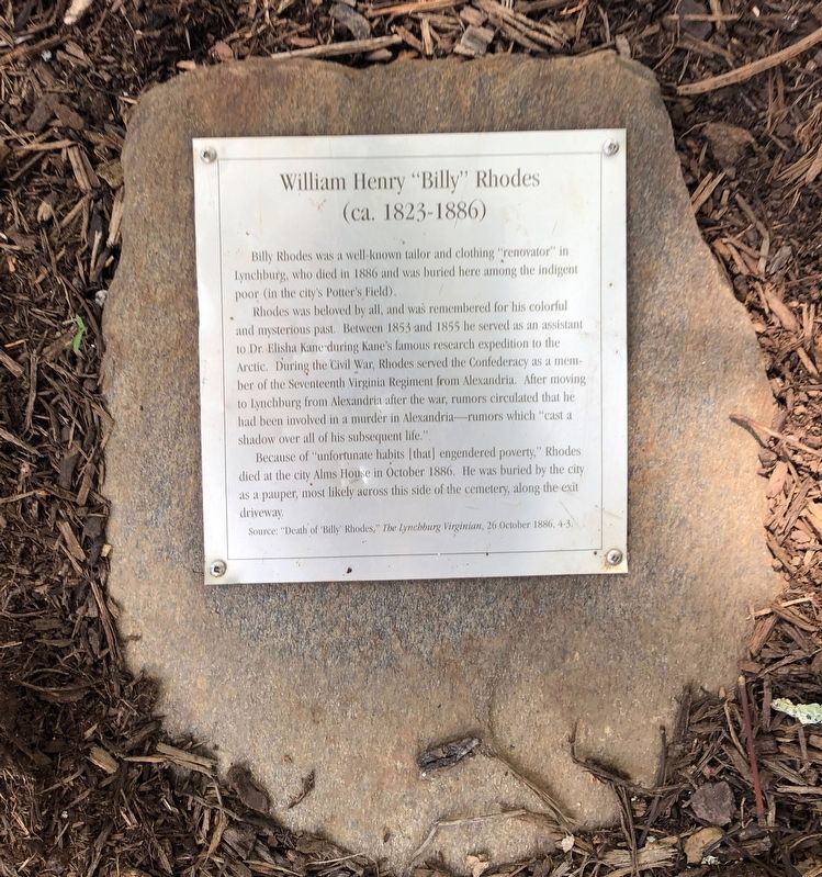 William Henry "Billy" Rhodes Marker. Click for full size. William Henry "Billy" Rhodes Marker image. Click for full size.