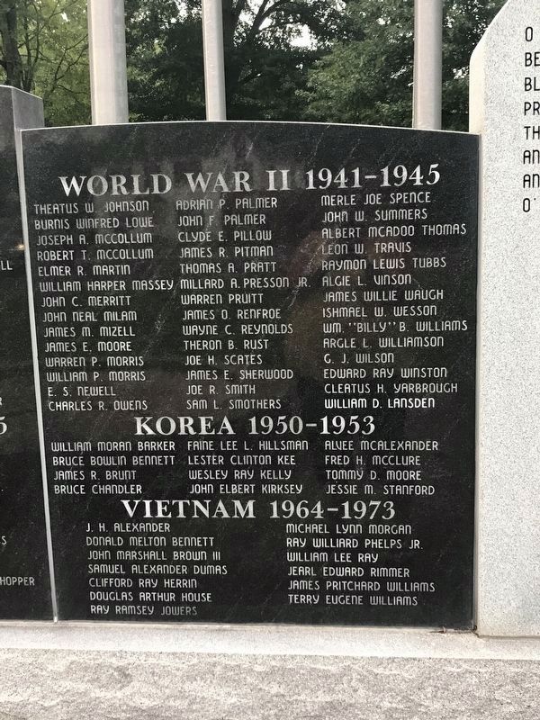 Carroll County War Memorial — World War II / Korea / Vietnam image. Click for full size.