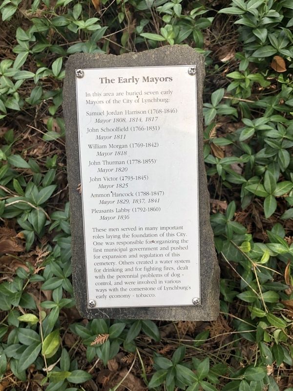 The Early Mayors Marker. Click for full size. The Early Mayors Marker image. Click for full size.