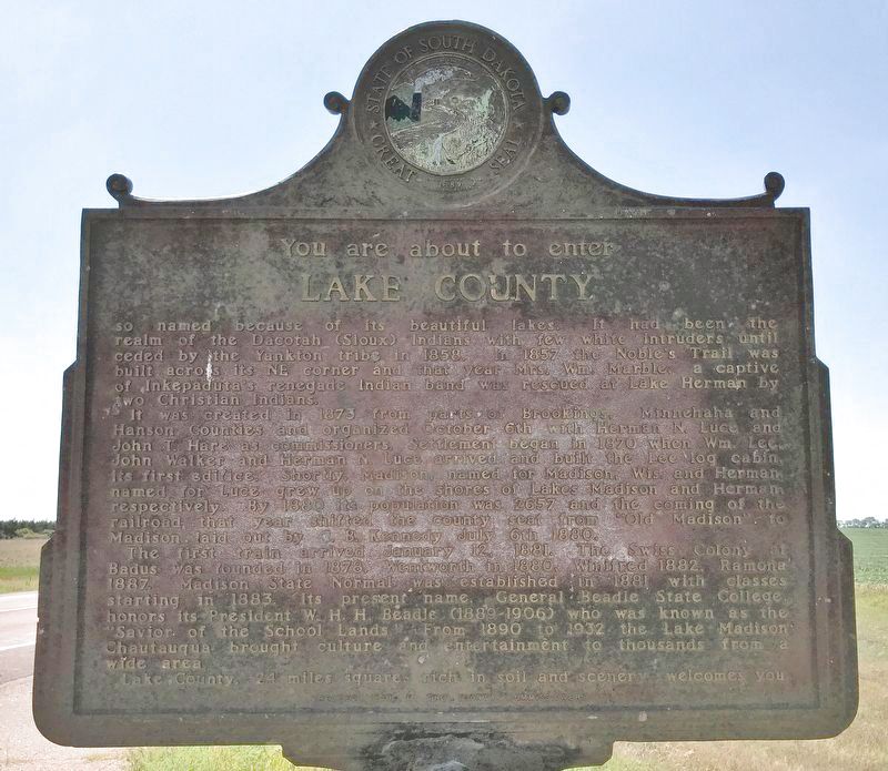 Lake County Marker image. Click for full size.