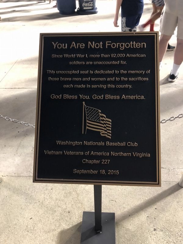 You Are Not Forgotten Marker. Click for full size. You Are Not Forgotten Marker image. Click for full size.