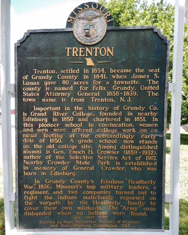 Trenton Marker (<i>side 1</i>). Click for full size. Trenton Marker (<i>side 1</i>) image. Click for full size.