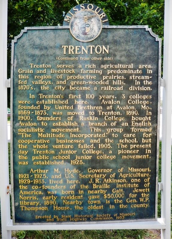 Trenton Marker (<i>side 2</i>) image. Click for full size.
