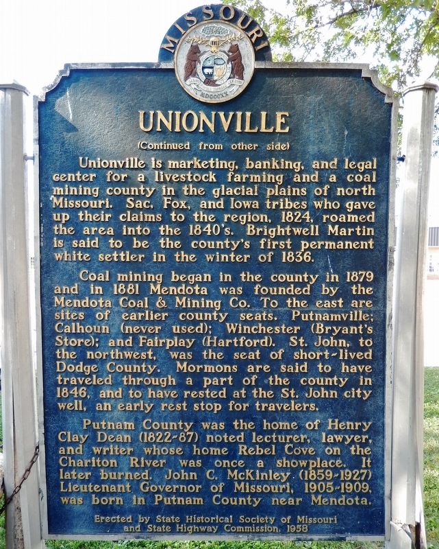 Unionville Marker (<i>side 2</i>) image. Click for full size.