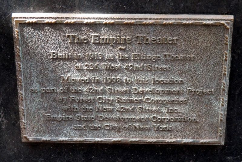 The Empire Theater plaque image. Click for full size.