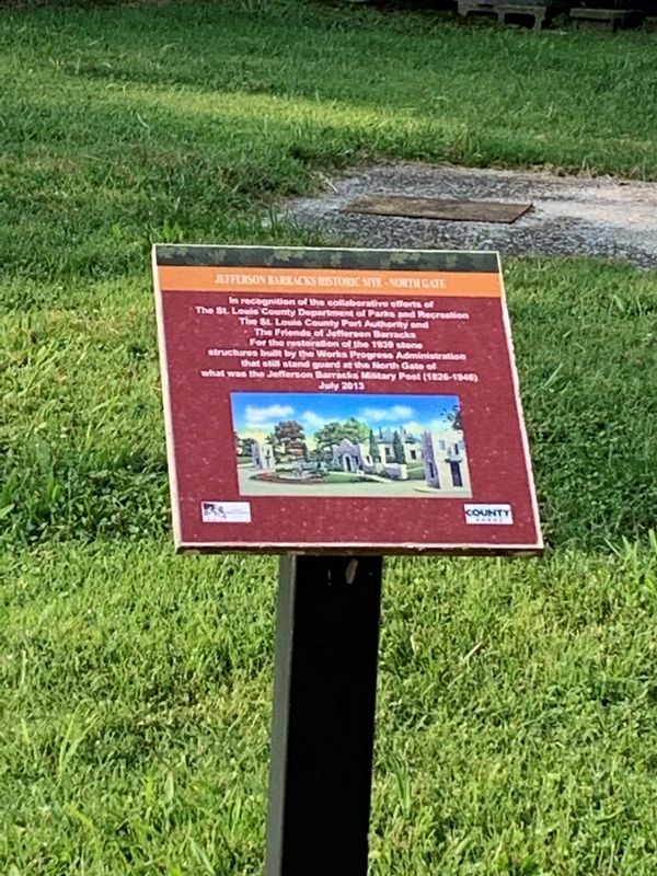Jefferson Barracks Historic Site North Gate Marker. Click for full size. Jefferson Barracks Historic Site North Gate Marker image. Click for full size.