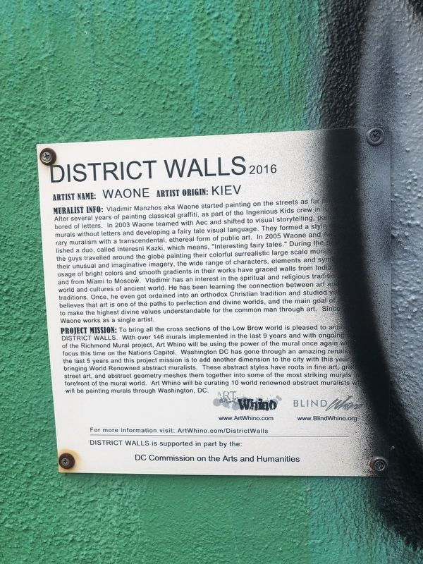 District Walls, 2016 Marker image. Click for full size.