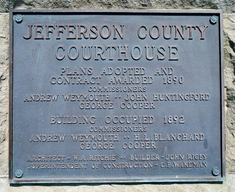 Jefferson County Courthouse Construction Marker image. Click for full size.