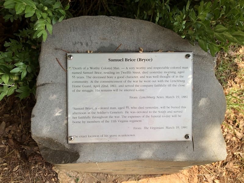 Samuel Brice (Bryce) Marker image. Click for full size.