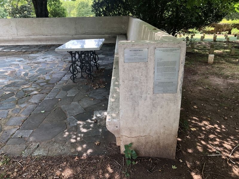 The Veterans' Bench Marker. Click for full size. The Veterans' Bench Marker image. Click for full size.