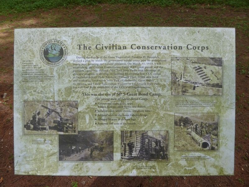 The Civilian Conservation Corps Marker image. Click for full size.