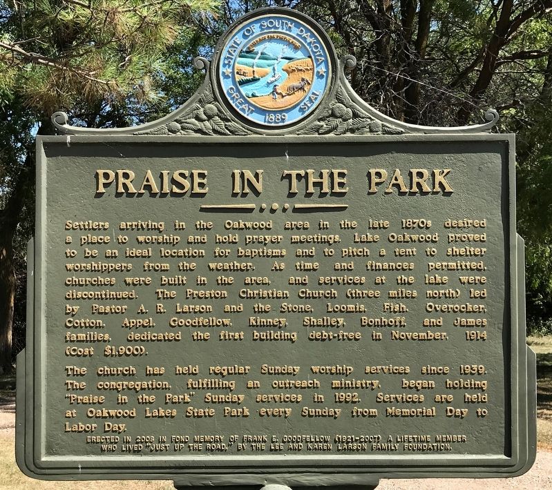 Praise in the Park Marker. Click for full size. Praise in the Park Marker image. Click for full size.