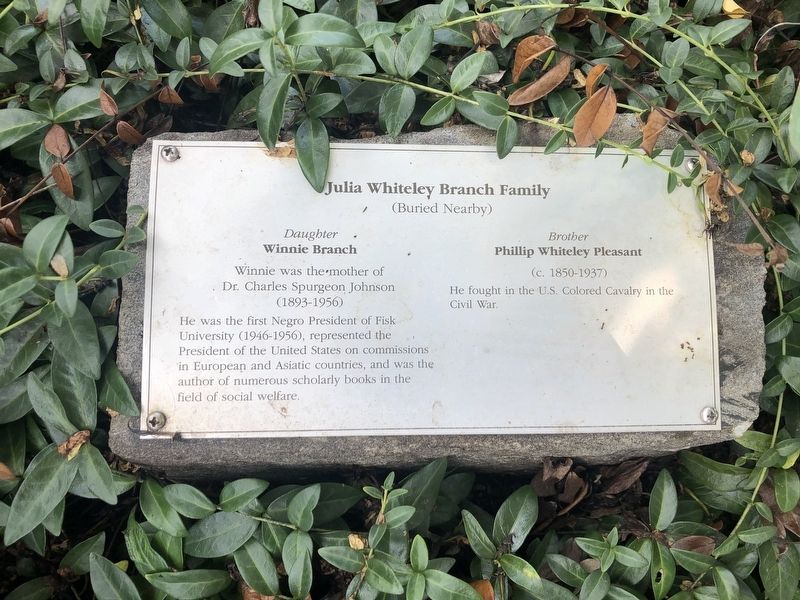 Julia Whitely Branch Family Marker. Click for full size. Julia Whitely Branch Family Marker image. Click for full size.