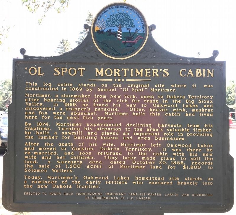 'Ol Spot Mortimer's Cabin Marker image. Click for full size.