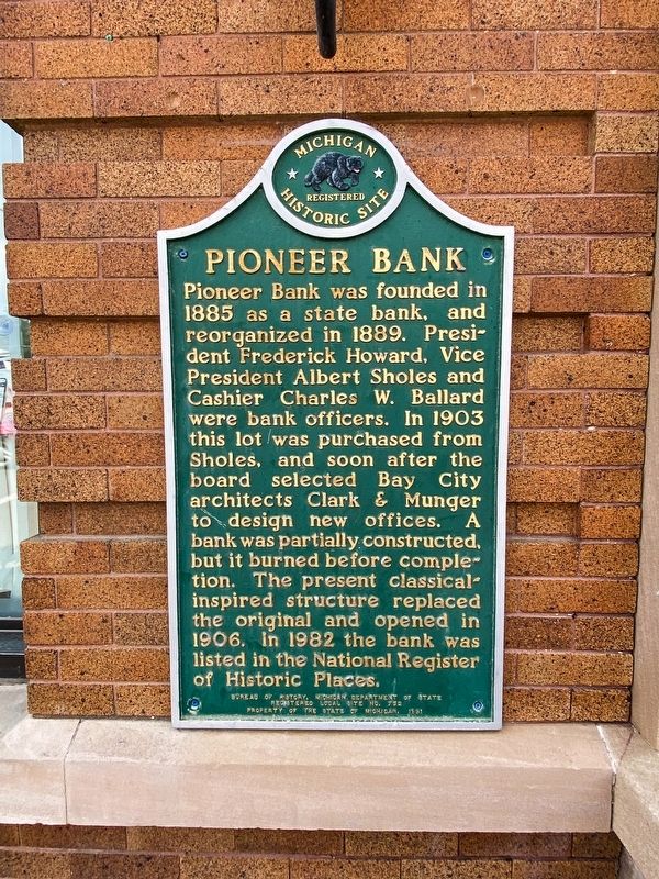 Pioneer Bank Marker. Click for full size. Pioneer Bank Marker image. Click for full size.