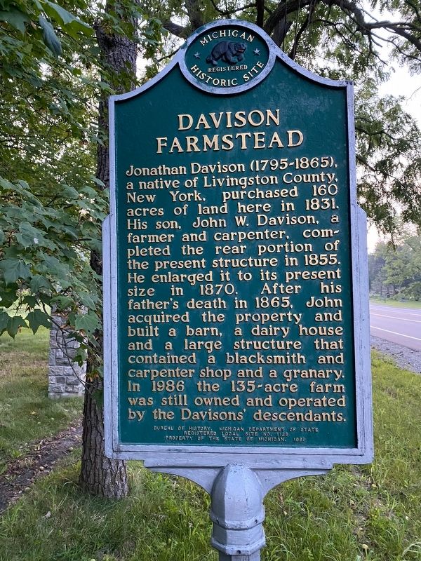 Davison Farmstead Marker image. Click for full size.