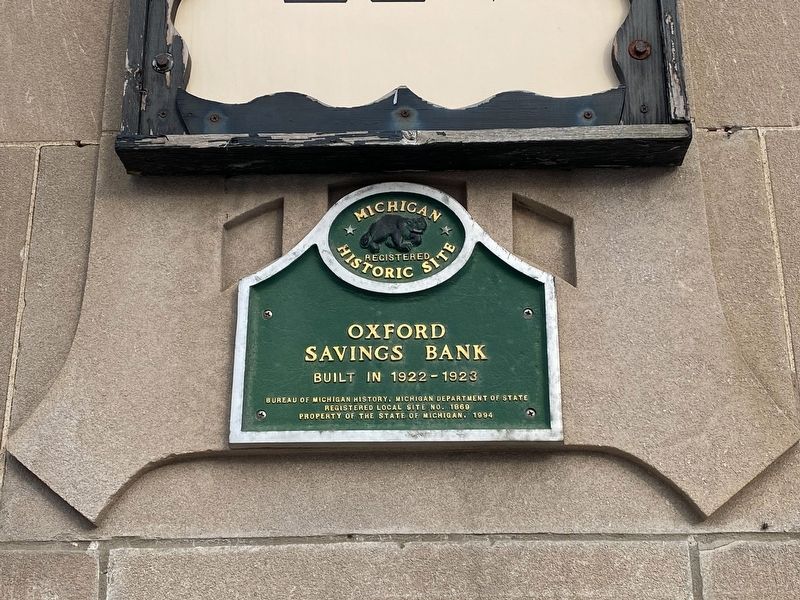 Oxford Savings Bank Marker. Click for full size. Oxford Savings Bank Marker image. Click for full size.