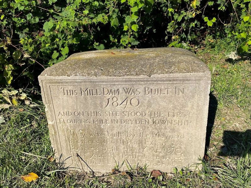 Dryden Township Flouring Mill Dam Marker. Click for full size. Dryden Township Flouring Mill Dam Marker image. Click for full size.