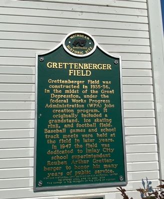 Grettenberger Field Marker. Click for full size. Grettenberger Field Marker image. Click for full size.